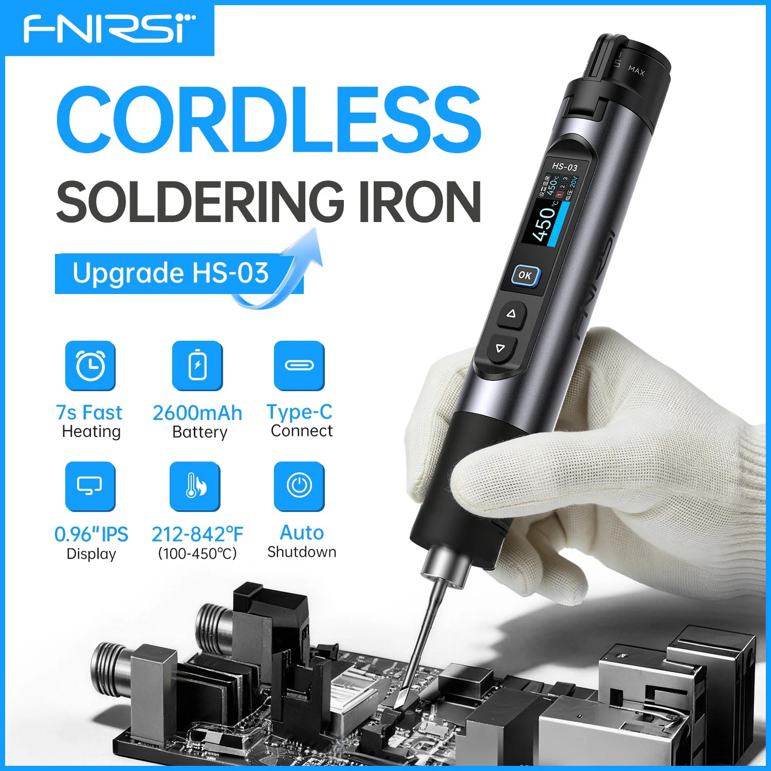 Electronics Repair Plus - HS03 Plus 100-450°C Cordless Soldering Iron