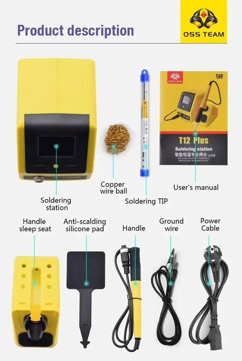 OSS T12 Plus Digital Soldering - Electronics Repair Plus ulasan dan harga